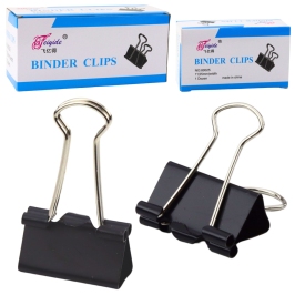 Set of Universal Office Clips Spring Steel Black 25mm 12pcs