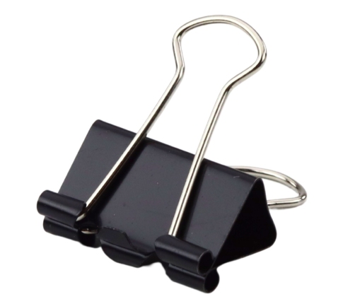 Set of Universal Office Clips Spring Steel Black 32mm 12pcs