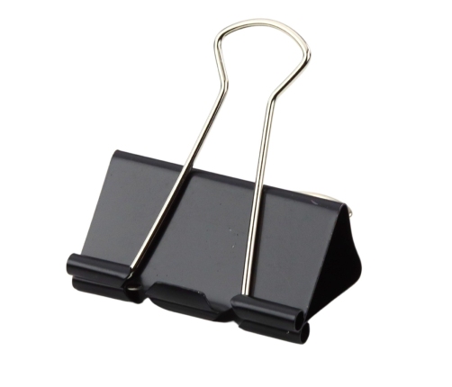 Set of Universal Office Clips Spring Steel Black 51mm 12pcs