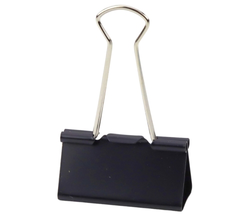 Set of Universal Office Clips Spring Steel Black 51mm 12pcs