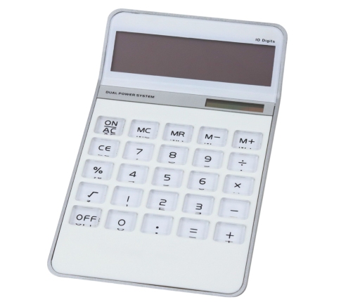 Office Calculator Large Display 10-Digit Elegant White