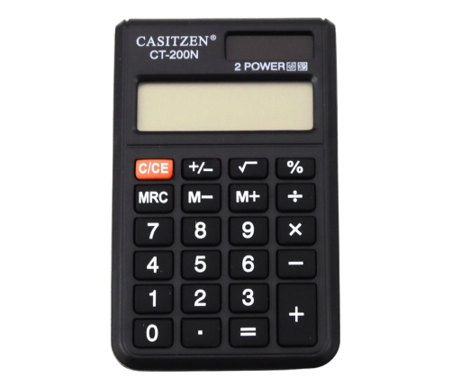 Pocket Calculator with Case, 8-Digit Display, Solar CT-200N