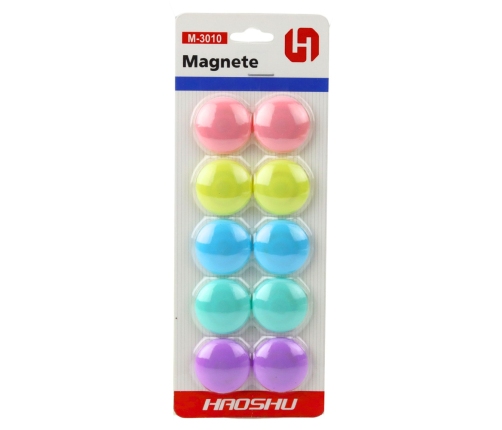 Set of Magnets for Magnetic Boards, Colorful, 10 pcs, 3 cm