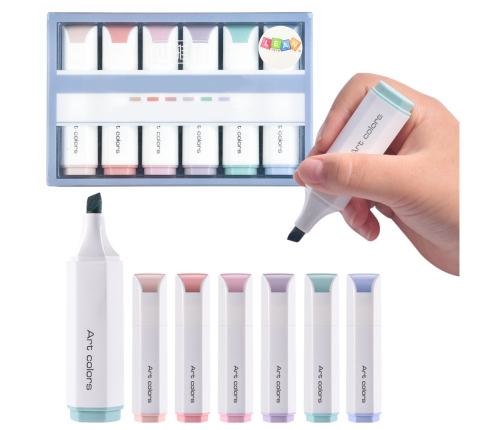 Set of Mini Highlighters Delicate Pastel Colors 6 Pcs