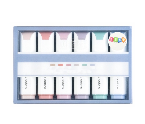Set of Mini Highlighters Delicate Pastel Colors 6 Pcs