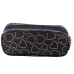 School Office Pencil Case, Two-Compartment, Golden Hearts, Black, 23.5x10 cm