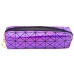 School Office Pencil Case, Single Compartment, Holographic Pattern, Purple, 20x6.5cm