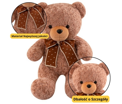 Plush Mascot Cuddly Toy Teddy Bear With Bow Polka Dots 45cm