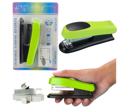 Green Office Stapler Up to 30 Sheets Set of Staples 24/6 13cm