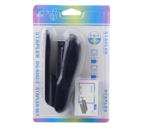 Black Office Stapler Up to 30 Sheets Set of Staples 24/6 13cm