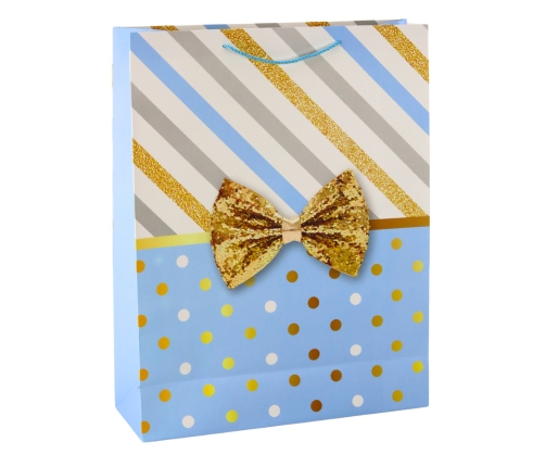 Large Gift Bag With Bow Gold Decorations 55 x 43 x 15cm