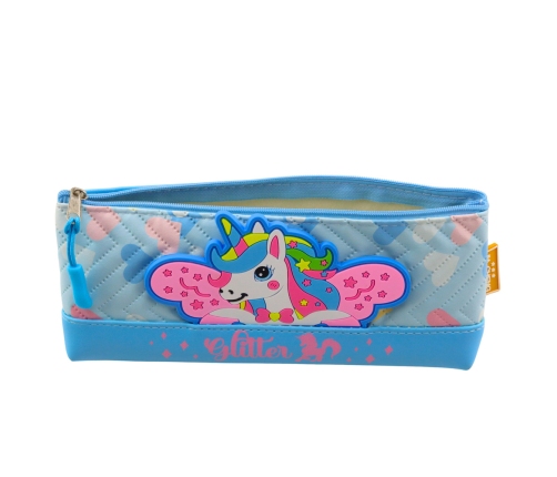 Pencil Case School Kit with Unicorn Blue 20 x 8.5cm
