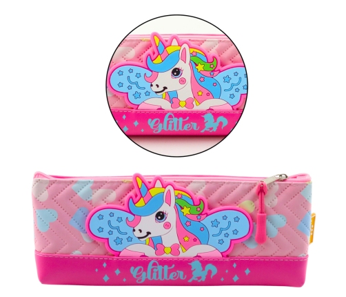 Pencil Case School Kit with Unicorn Pink 20 x 8.5cm
