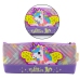 Pencil Case School Supplies with Unicorn Purple 20 x 8.5cm