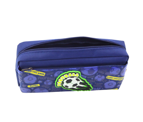 Pencil Case School Organizer with Football Navy Blue