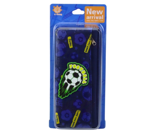 Pencil Case School Organizer with Football Navy Blue
