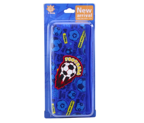 Pencil Case School Organizer with Football Blue