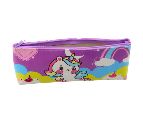 School Pencil Case for Girls with Unicorn Motif Colorful Pastel