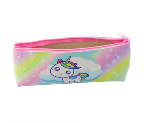 School Pencil Case for Girls Unicorn Pastel Rainbow Colorful