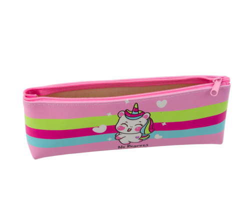 School Pencil Case for Girls Unicorn Pastel Pink