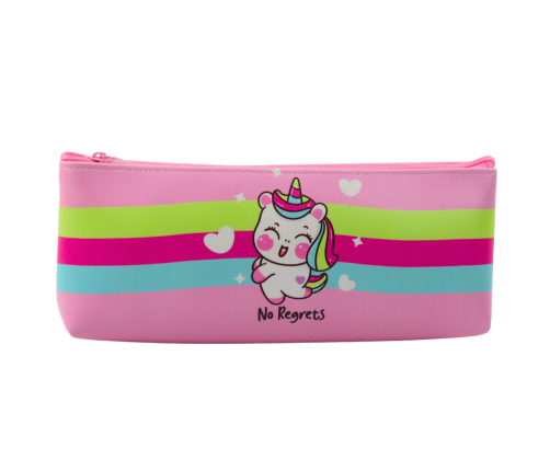School Pencil Case for Girls Unicorn Pastel Pink