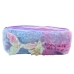 Plush Pencil Case With Mermaid Tail Sequins Purple Blue