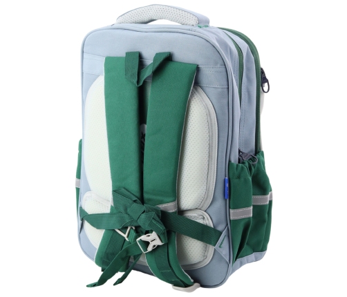 School Backpack Patches Dinosaur With Pencil Case Gray 16L