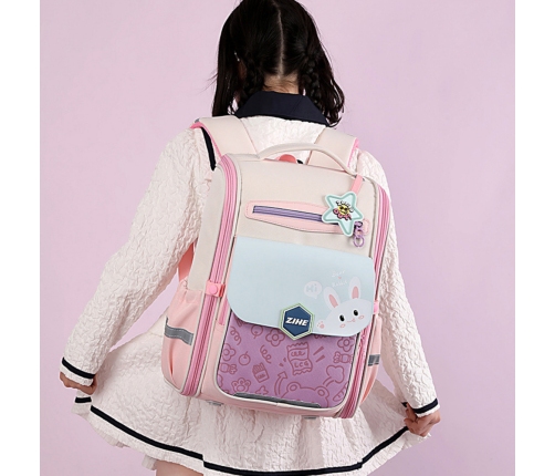 School Backpack With Rabbit Chest Strap Pastel 21L