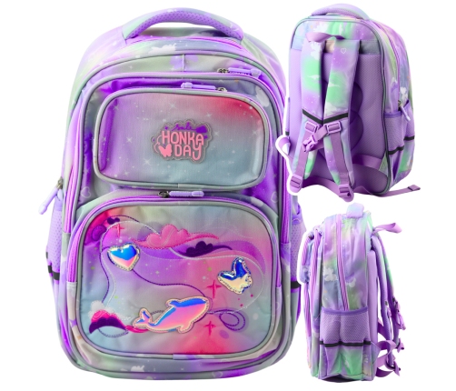 School Backpack Chest Strap Pastel Colored 20L