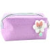 Pencil Case Cosmetic Bag Bow Shimmering Particles Purple