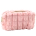 Plush Cosmetic Bag With Handle Roomy Pink 20cm
