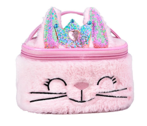 Plush Children's Cosmetic Bag Bunny Glitter Pink 20cm