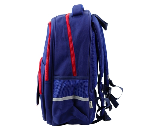 School Backpack Chest Strap Navy Blue Red 20L