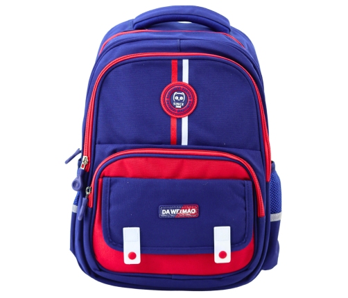 School Backpack Chest Strap Navy Blue Red 20L