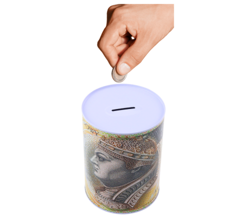 Piggy bank Metal box 200 złoty banknote 16x12cm