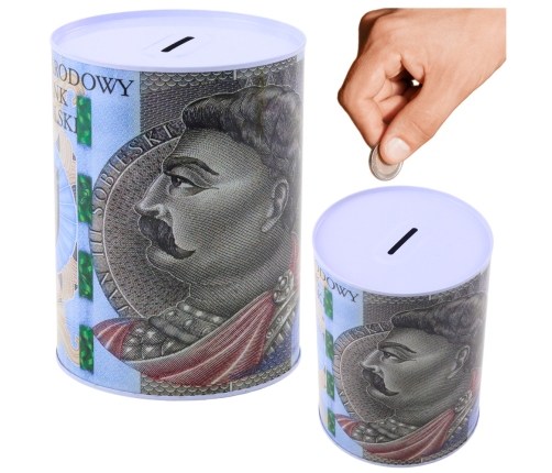 Piggy bank Metal box 500 złoty banknote 16x12cm