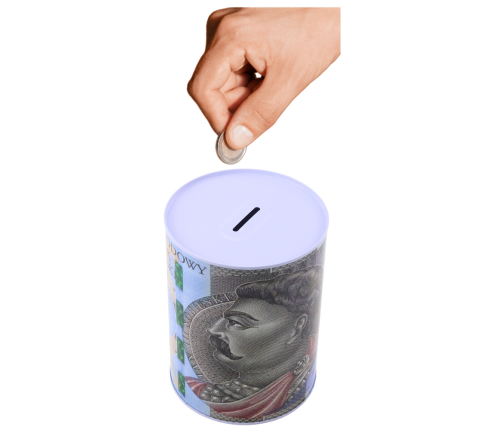 Piggy bank Metal box 500 złoty banknote 16x12cm