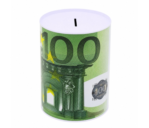 Metal Piggy Bank Tin 200 Euro Banknote 16.5 x 12cm
