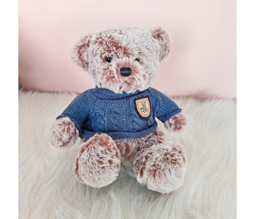 Plush Mascot Cuddly Toy Teddy Bear Gray Blue Sweater 21cm
