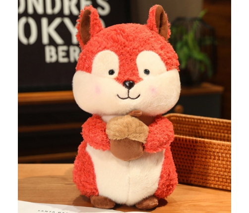 Plush Mascot Cuddly Toy Squirrel with Nut 25cm