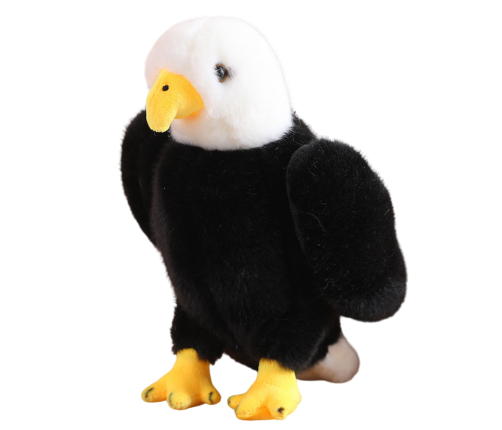 Plush Eagle Bird Plush Toy Mascot Cuddly Toy Black and White 25cm