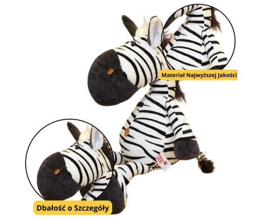 Plush Mascot Cuddly Toy Zebra Black and White 25cm