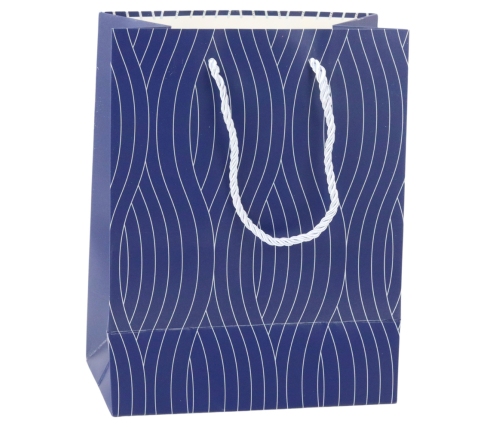 Paper Gift Bag Silver Wavy Lines 23 x 18 x 10.5 cm