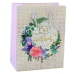Gift Bag Patterns Flowers Best Wishes 23 x 18 x 10.5 cm