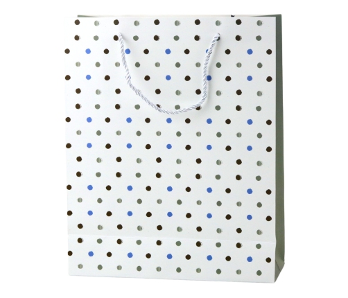 Classic Polka Dot Gift Bag with Just For You Pendant 32 x 26 x 10 cm