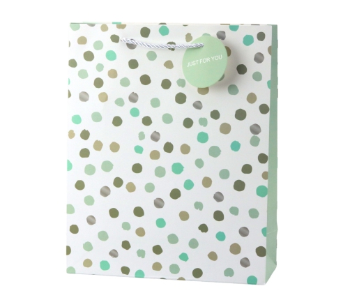 Classic Polka Dot Gift Bag with Just For You Pendant 32 x 26 x 10 cm