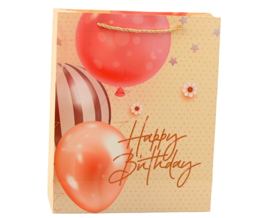 Birthday Gift Bag Happy Birthday Balloons 32 x 26 x 12 cm