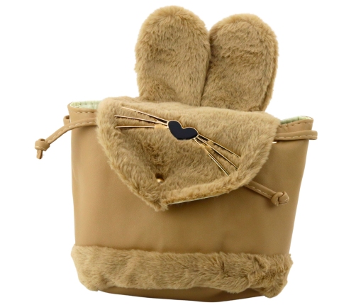 Children's Backpack Plush Ears Adjustable Strap Beige 22cm 4L