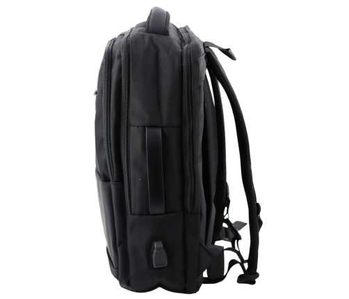 City Business Backpack USB Chest Strap Black 26L