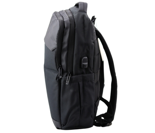 City Business Backpack USB Laptop Pocket Black 16L 45cm